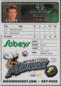 2007-08 Sobey's Manitoba Moose (AHL) #NNO Alexandre Bolduc Back