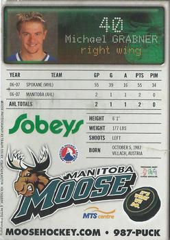 2007-08 Sobey's Manitoba Moose (AHL) #NNO Michael Grabner Back