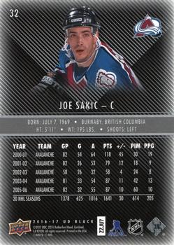 2016-17 Upper Deck Black #32 Joe Sakic Back