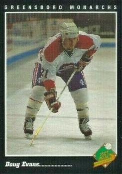 1994-95 RBI Sports Cards Greensboro Monarchs (ECHL) #24 Doug Evans Front
