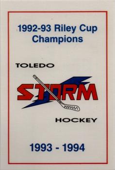 1993-94 Toledo Storm (ECHL) #1 Logo Card Front