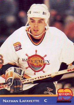 1993-94 Hat Tricks Inc. Peoria Rivermen (IHL) #NNO Nathan LaFayette Front