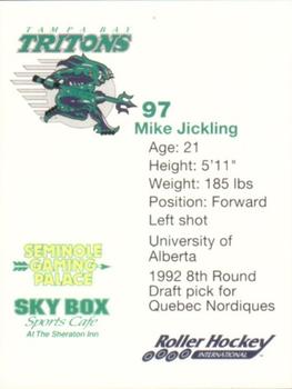 1993-94 Tampa Bay Tritons (RHI) #NNO Mike Jickling Back