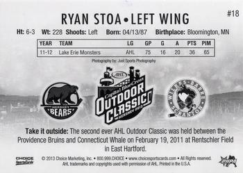 2012-13 Choice AHL Outdoor Classic #18 Ryan Stoa Back