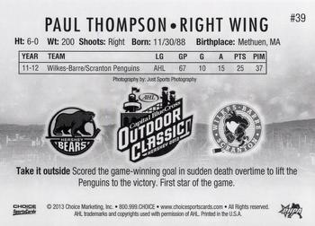 2012-13 Choice AHL Outdoor Classic #39 Paul Thompson Back