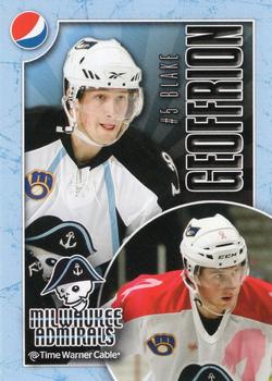 2010-11 Pepsi Milwaukee Admirals (AHL) #NNO Blake Geoffrion Front