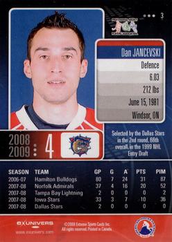 2008-09 Extreme Hamilton Bulldogs (AHL) #3 Dan Jancevski Back