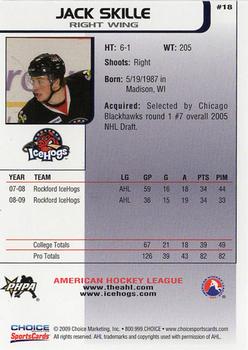 2008-09 Choice Rockford IceHogs (AHL) Anniversary Set #18 Jack Skille Back