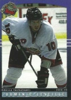 2008-09 Grandstand Odessa Jackalopes (CHL) #9 Dominic Leveille Front