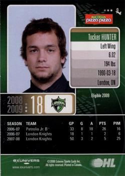 2008-09 Extreme London Knights (OHL) #9 Tucker Hunter Back