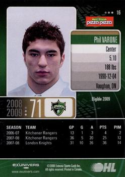 2008-09 Extreme London Knights (OHL) #16 Philip Varone Back