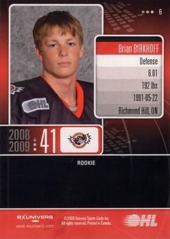2008-09 Extreme Ottawa 67's (OHL) #6 Brian Birkhoff Back