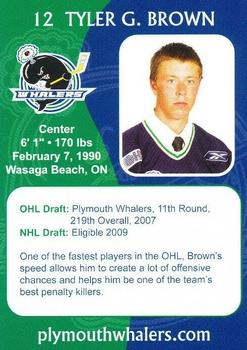 2008-09 Plymouth Whalers (OHL) #A-02 Tyler Brown Back