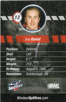 2008-09 Windsor Spitfires (OHL) #7 Rob Kwiet Back