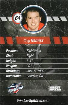 2008-09 Windsor Spitfires (OHL) #21 Greg Nemisz Back