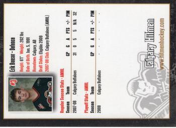 2008-09 Calgary Hitmen (WHL) #NNO Eric Bonsor Back