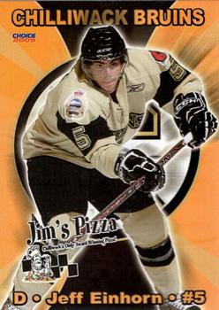 2008-09 Choice Chilliwack Bruins (WHL) #5 Jeff Einhorn Front