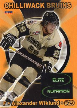 2008-09 Choice Chilliwack Bruins (WHL) #24 Alexander Viklund Front