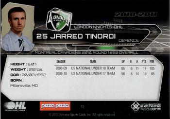 2010-11 Extreme London Knights OHL #13 Jarred Tinordi Back
