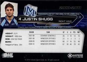 2010-11 Extreme Mississauga St. Michael's Majors (OHL) #2 Justin Shugg Back