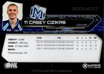 2010-11 Extreme Mississauga St. Michael's Majors (OHL) #7 Casey Cizikas Back