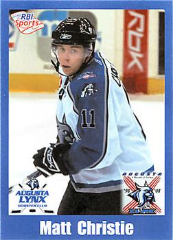 2007-08 RBI Sports Augusta Lynx (ECHL) #NNO Matt Christie Front