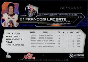 2010-11 Extreme Gatineau Olympiques (QMJHL) #1 Francois Lacerte Back