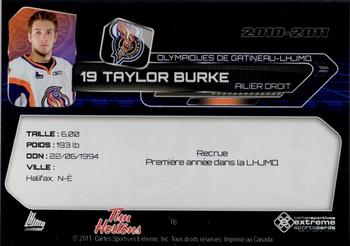 2010-11 Extreme Gatineau Olympiques (QMJHL) #16 Taylor Burke Back