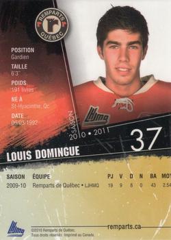 2010-11 Quebec Remparts (QMJHL) #NNO Louis Domingue Back