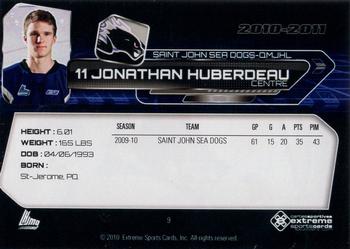 2010-11 Extreme Saint John Sea Dogs (QMJHL) #9 Jonathan Huberdeau Back