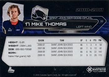 2010-11 Extreme Saint John Sea Dogs (QMJHL) #14 Mike Thomas Back