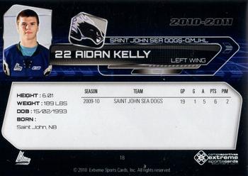 2010-11 Extreme Saint John Sea Dogs (QMJHL) #18 Aidan Kelly Back