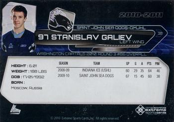 2010-11 Extreme Saint John Sea Dogs (QMJHL) #22 Stanislav Galiev Back