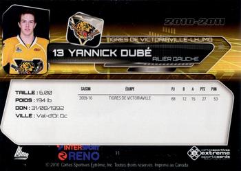 2010-11 Extreme Victoriaville Tigres (QMJHL) #11 Yanick Dube Back