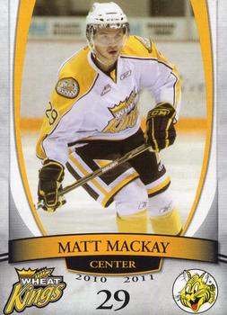 2010-11 Ruckers Brandon Wheat Kings (WHL) #NNO Matt Mackay Front