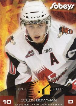 2010-11 Sobeys Moose Jaw Warriors (WHL) #2 Collin Bowman Front