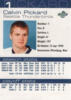 2010-11 Seattle Thunderbirds (WHL) #2 Calvin Pickard Back