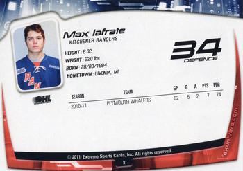 2011-12 Extreme Kitchener Rangers (OHL) #8 Max Iafrate Back
