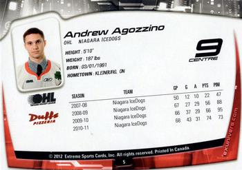 2011-12 Extreme Niagara IceDogs (OHL) #5 Andrew Agozzino Back