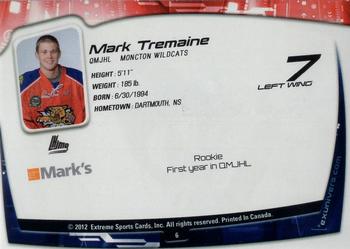 2011-12 Extreme Moncton Wildcats (QMJHL) #6 Mark Tremaine Back