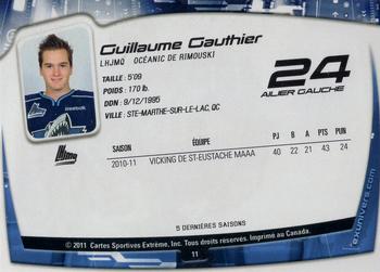 2011-12 Extreme Rimouski Oceanic (QMJHL) #11 Guillaume Gauthier Back