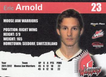 2011-12 Moose Jaw Warriors (WHL) #21 Eric Arnold Back