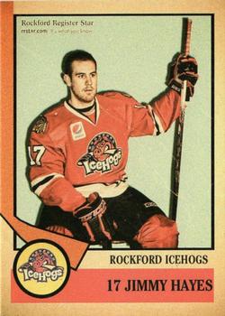 2012-13 Rockford Register Star Rockford IceHogs (AHL) #13 Jimmy Hayes Front