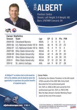 2012-13 Choice St. John's IceCaps (AHL) #NNO John Albert Back