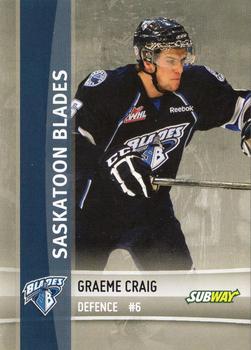 2012-13 The Lung Association Saskatoon Blades (WHL) #NNO Graeme Craig Front