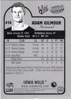 2016-17 Choice Iowa Wild (AHL) #08 Adam Gilmour Back