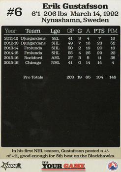 2016-17 Rockford Register Star Rockford IceHogs (AHL) #NNO Erik Gustafsson Back