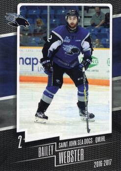 2016-17 Extreme Saint John Sea Dogs QMJHL #10 Bailey Webster Front