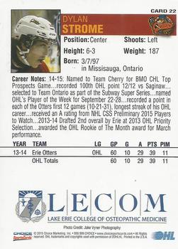 2014-15 Choice Erie Otters (OHL) #22 Dylan Strome Back