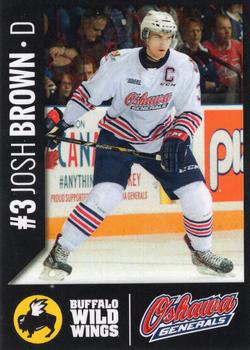 2014-15 Buffalo Wild Wings Oshawa Generals (OHL) #4 Josh Brown Front